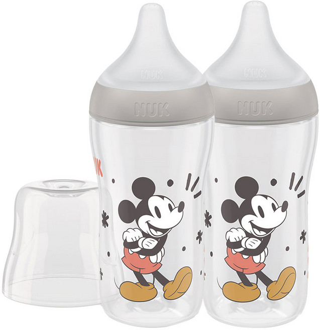 누크 퍼펙트매치 젖병 260ml + 젖꼭지 M 세트, 2세트, 디즈니 미키