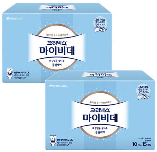 크리넥스 마이비데 클린케어 10매 15입X2팩