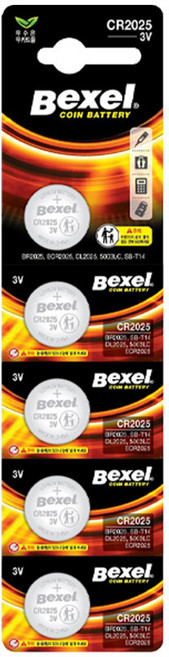 코인셀 CR2025 리튬 코인 일회용 건전지 전자기기 무수은 배터리, 5개입, 1개