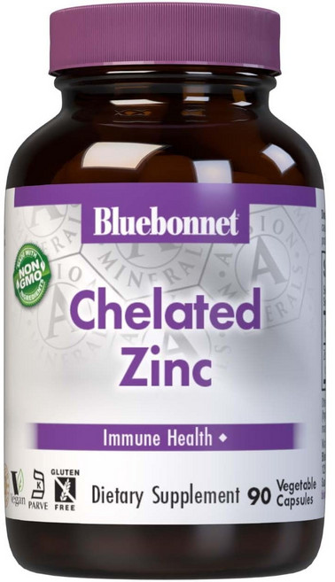 블루보넷 킬레이트 징크 브이캡 글루텐 프리, 90정, 1개