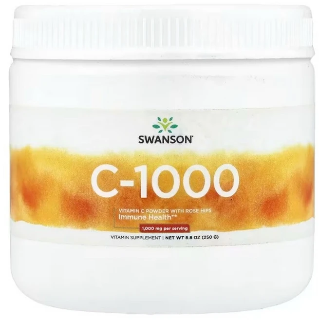스완슨 비타민C 분말 로즈힙 함유 250g (8.8oz), 1개 - 쿠팡