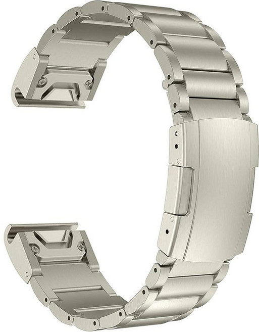 MaKTech Garmin용 티타늄 밴드 퀵 릴리즈 커넥터가 있는 26mm 3피스 금속 팔찌 스트랩 거북이 버클 Garmin Fenix 7X/6X 프로/5X/5X 플러스/, Titanium