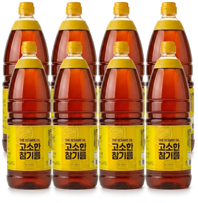 [들녘] 참깨분100% 고소한 참기름, 8개, 1.8L