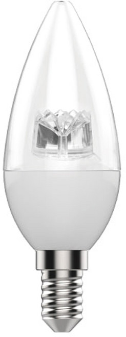 장수램프 멜리빙 LED 전구 촛대구 E14 등기구 투명 램프 5W, 전구색, 1개