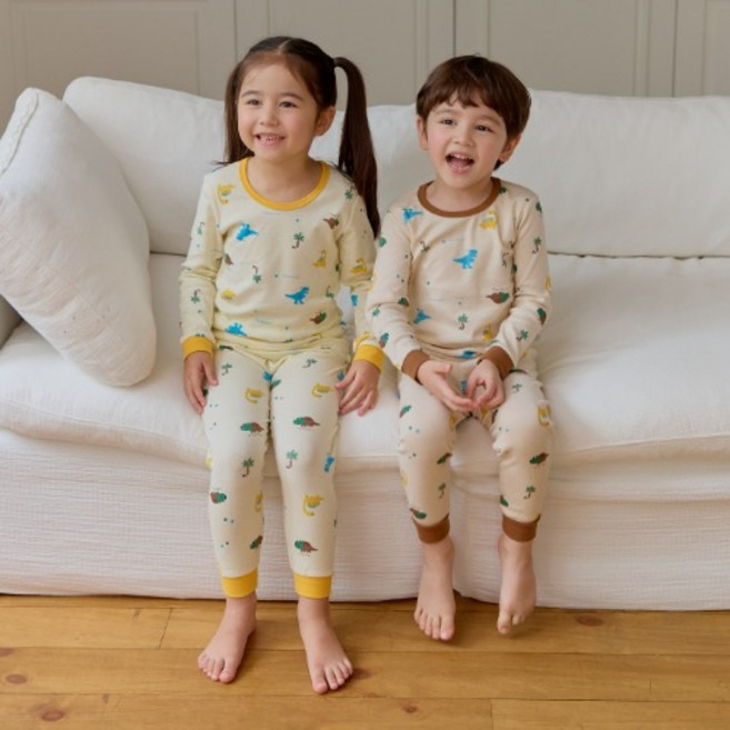 아이숲 아동용 다이노 30수 후라이스 실내복 상하의세트