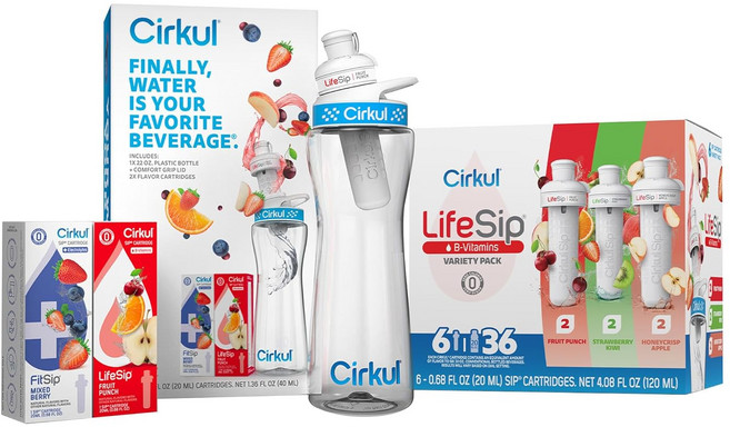 Cirkul 써큘 투명 기본 물병 650ml 8개 카트리지