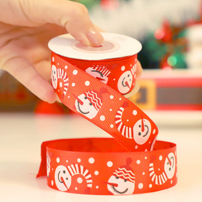 크리스마스 선물 포장 용품 BEST, 1개, 21.크리스마스 리본 포장끈 9m (3.레드눈사람)