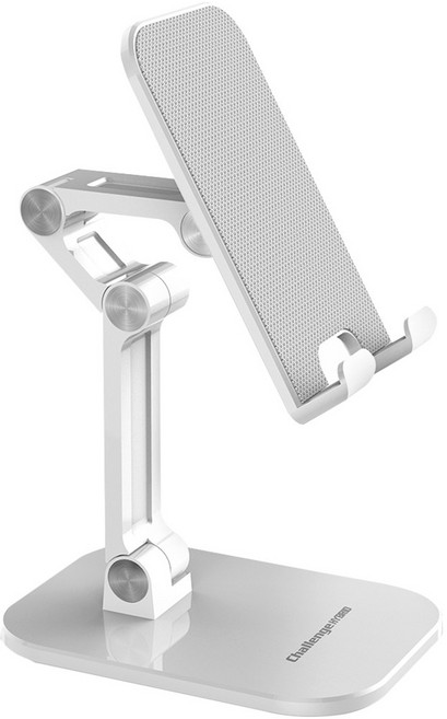 챌린지하이브리드 스마트폰 태블릿PC 접이식 탁상 거치대 CH-12OS, 화이트, 1개