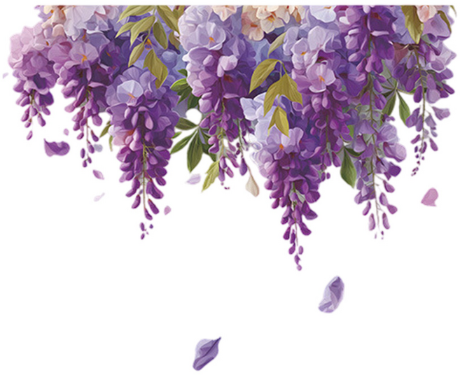 월간리빙 인테리어 데코 창문 포인트 식물 스티커, 퍼플B