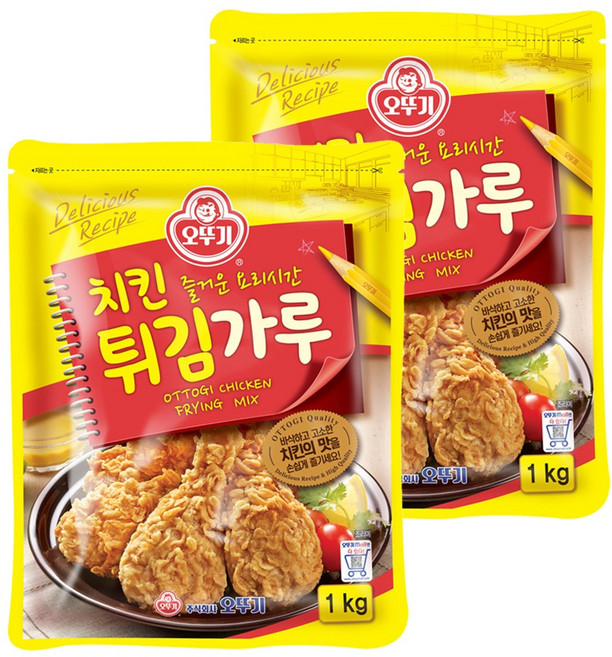 오뚜기 치킨 튀김가루, 1kg, 2개