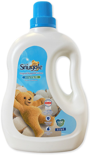 스너글 초고농축 섬유유연제 오리지널 허거블 코튼 본품, 1.8L, 1개
