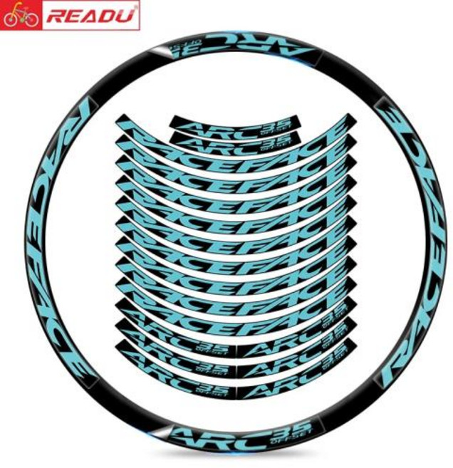 자전거휠데칼 스티커 RACEFACE-ARC35 MTB 림 자전거 휠 세트 데칼 액세서리, 18) 29er custom 색상, 1개