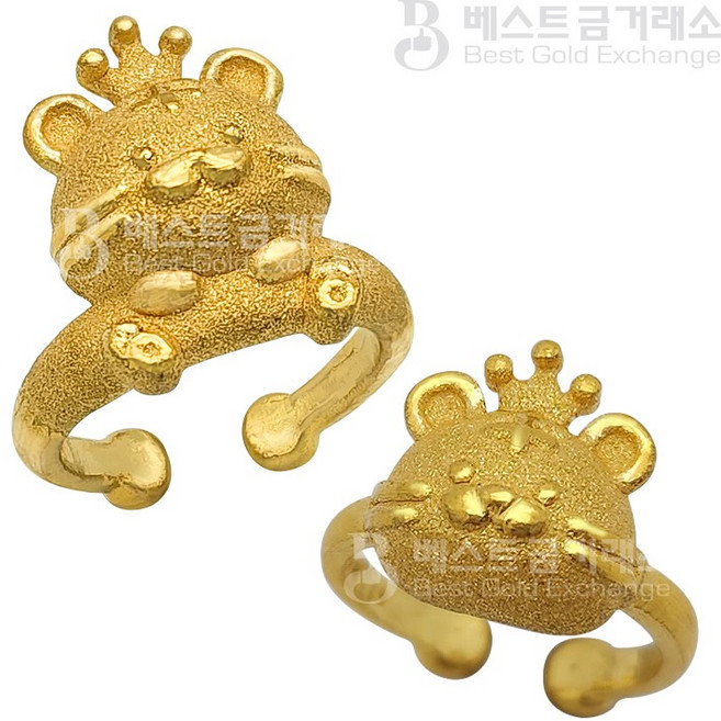 베스트금거래소 24k 순금 순도 99.9% 통통 호랑이 돌반지 1.875g / 3.75g