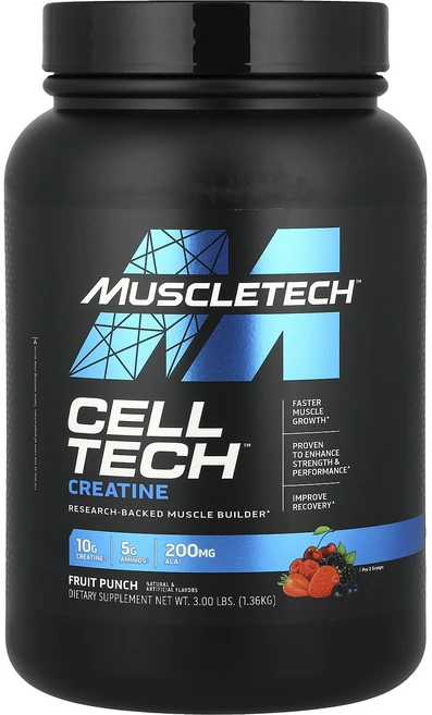 MuscleTech 퍼포먼스 시리즈 CELL-TECH 크레아틴 프루트펀치 1.36kg(3lb), MuscleTech퍼포먼스시리즈CELLTECH크레아틴프, 1.36kg, 1개 - 쿠팡