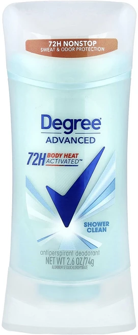 특별한효과 Degree 어드밴스드 72H Body Heat Activated™ 땀 억제제 데오드란트 샤워 클린 74g(2.6oz) 곧일시품절됩니다, Degree어드밴스드72HBodyHeatActivate - 쿠팡