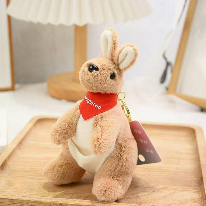 대어샵 귀여운 캥거루인형 키링 열쇠 가방장식고리, 갈색, 1개