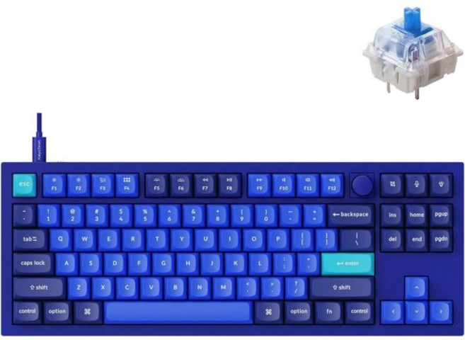 Keychron Q3 유선 맞춤형 기계식 키보드 노브 버전 TKL 텐키리스 QMK/VIA 프로그래머블 매크로 핫 스왑이 가능한 Gateron G Pro Red 스위치 Ma, Hot-swap RGB Gateron G Pro Red, 핫스왑 RGB Gateron G Pro 블루 스위치, 청축
