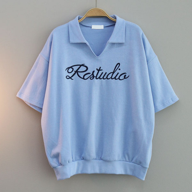 달콩 카라트임반팔맨투맨 여성용 빅사이즈 반팔티