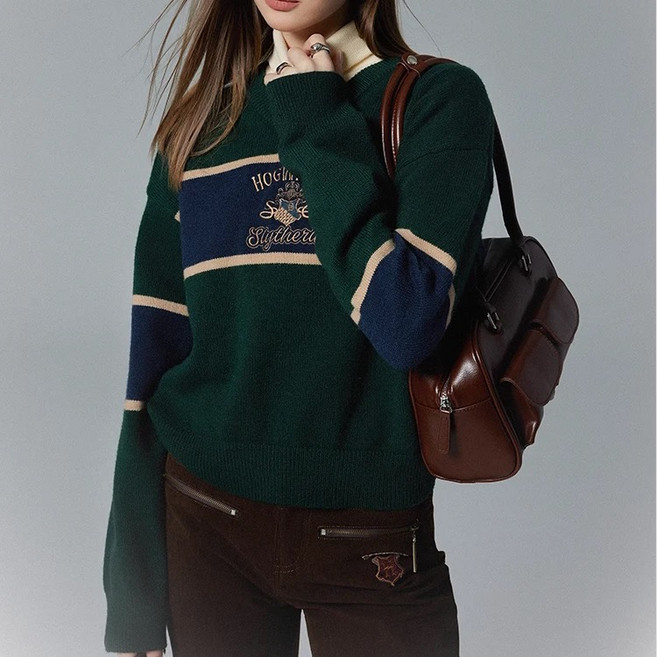 페어리아일랜드 해리포터 호그와트 기숙사 V넥 니트