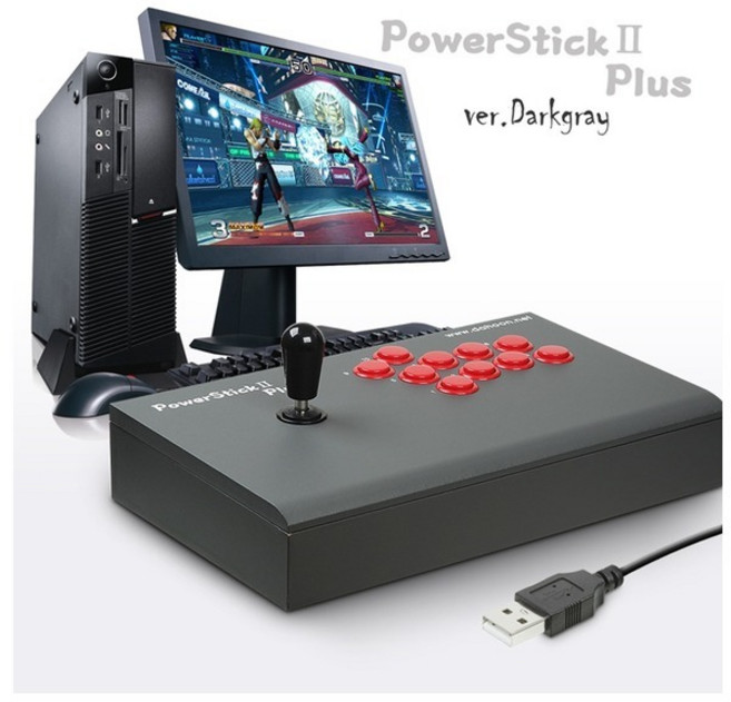 다훈전자 DHU-3300 PowerStick 2 PLUS 다크그레이/대형/온라인용/ 게임용 조이스틱/철권7, DHU-3300(D), 1개