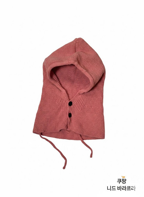여성 바라클라바 여성 니트 겨울 후드 코디, 1개, 핑크