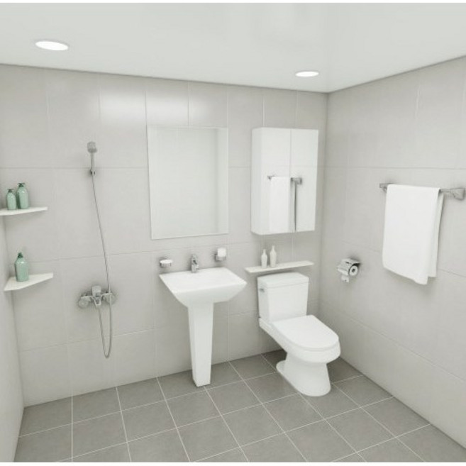 [R바스] 전세 월세 임대용 욕실리모델링 전문 화장실 최저값 패키지 공사, 1세트, 05.스톤그레이