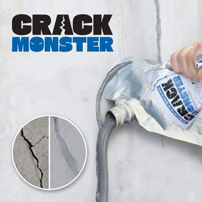 [지오쇼핑] 크랙몬스터 틈새 벽면 균열 시멘트 보수제 틈새 충진재 메꿈이, 2세트