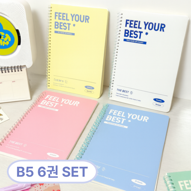 로미픽 감성 파스텔 내지 60장 스프링 노트 세트, 6권
