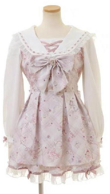 갸루피스 레이스 드레스 일본 코스프레 파티룩 메이드복 셋업