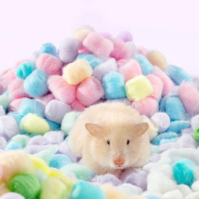레이지플래닛 햄스터 소동물용 컬러 솜베딩 7색믹스, 1개, 40g
