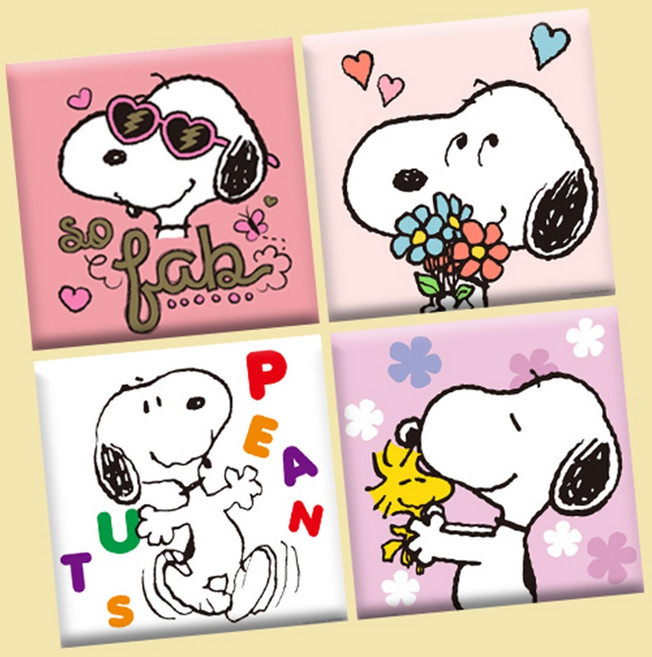 DIY 스누피 피너츠 GOOD-DAY 보석십자수 세트 미니이젤 20x20 큐빅 페인팅, 러브앤플라워, 1개