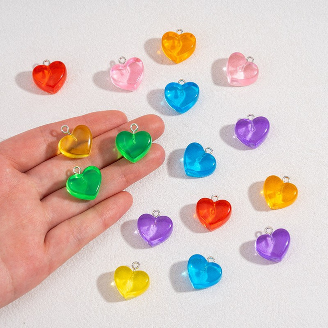 [SW] 펜던트 참장식 20개입, 투명하트, 1개