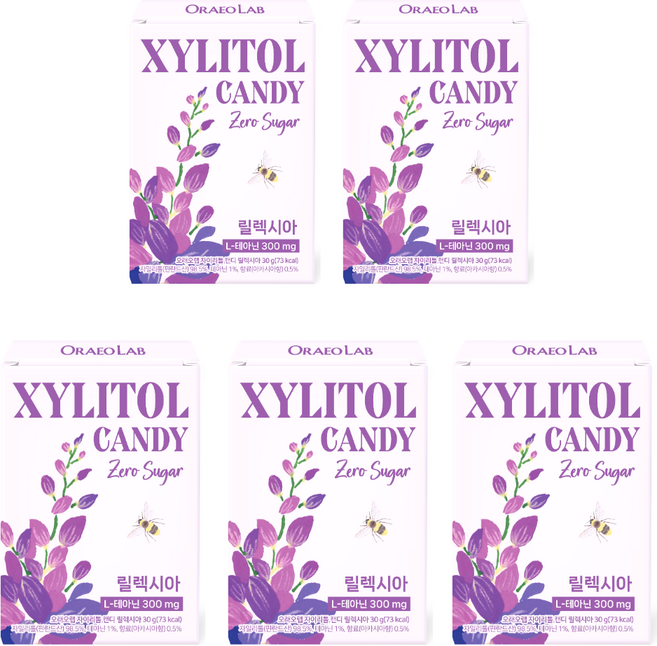 오래오랩 테아닌 자일리톨 무설탕 캔디 아카시아, 5개, 30g