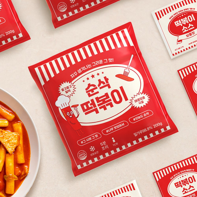 순삭떡볶이 보통맛 5팩 (소스포함), 5개, 230g