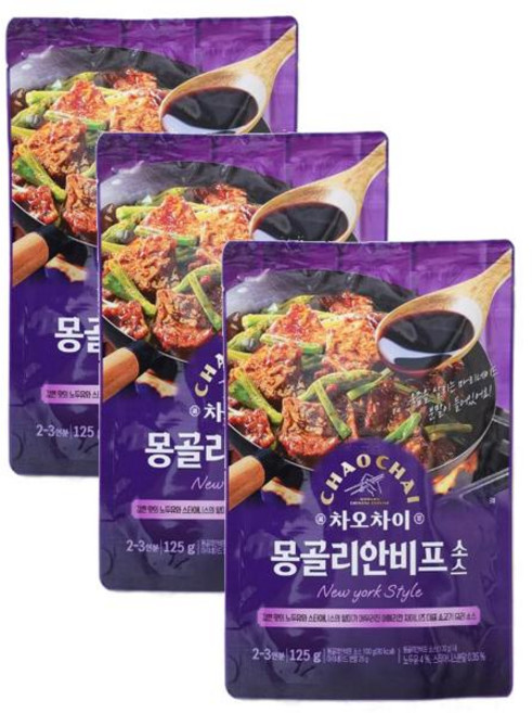 차오차이 몽골리안비프소스(요리소스) 125g 3개, 1세트
