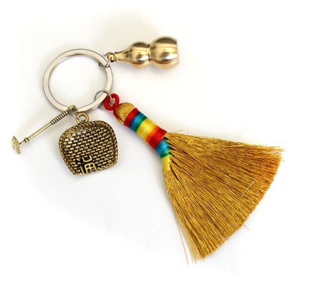 재물운 행운 빗자루 열쇠고리 - 풍수 인테리어, 1개