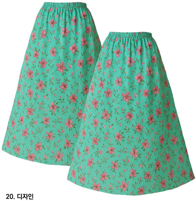 1+1 엘에이스 아이스 고무줄 치마 빅사이즈 편안한 홈웨어 엄마 할머니 롱치마 2P 04