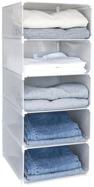 [메이앤홈] 모듈리움 옷장수납함 옷정리함 옷정리트레이 팬트리 수납함 중형, 반투명(중형), 1개