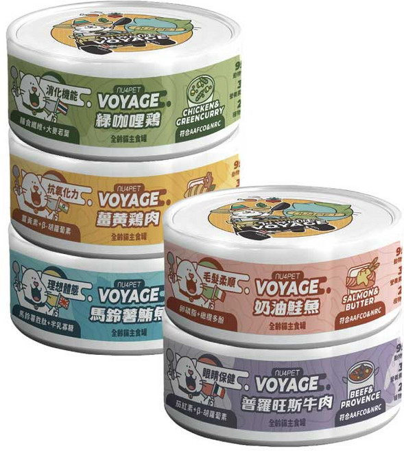 NU4PET Voyage 全齡貓主食罐, 義式奶油鮭魚, 80g, 1個