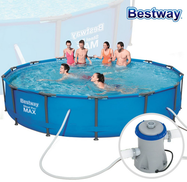 베스트웨이 원형기둥풀장 427x84cm + 여과기, [화물]BW_56595 원형기둥풀장+펌프세트427x84, 1개