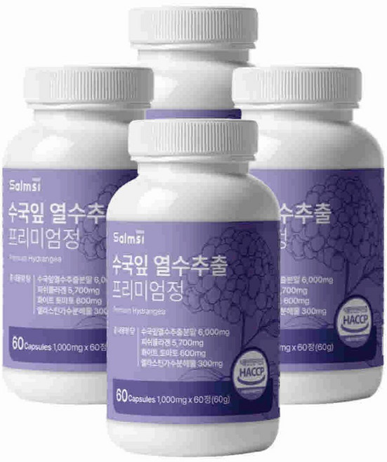 프리미엄 수국잎열수추출물 정 국내산 하이드란제놀, 4개, 60정