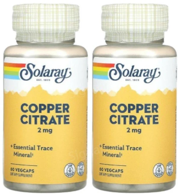 쏠라레이 구리 시트레이트 2mg 60 베지캡슐, 2개, 60정 - 쿠팡