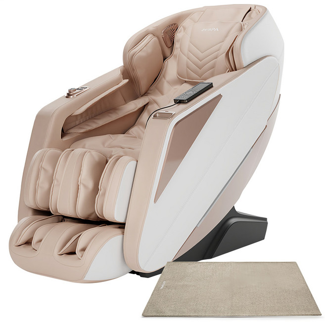 제스파 엘라이나 AI 음성인식 조그다이얼 자동 안마의자 + 전용 러그 방문설치, ZPC2095, 살구색 + 랜덤 발송