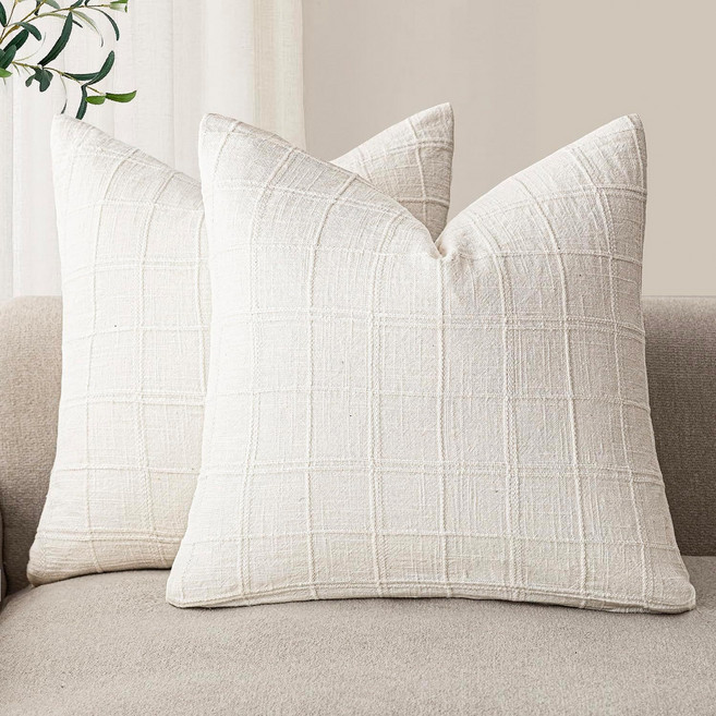 리빙플래너 모던브릭 쿠션 북유럽 거실 쇼파 침대 쿠션 디자인 쿠션커버 (쿠션솜 포함), 화이트