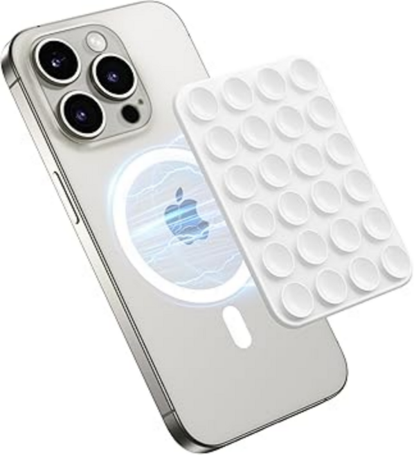 OCTOBUDDY 옥토버디 호환 강력 부착 맥세이프 뽁뽁이 실리콘 흡착패드, 1개, 화이트