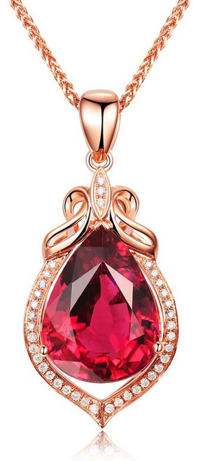 주다상사 로즈골드 루비 목걸이 펜던트 체인