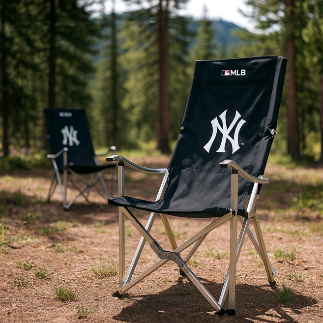 MLB NY양키스 릴렉스 캠핑체어, 블랙, 1개