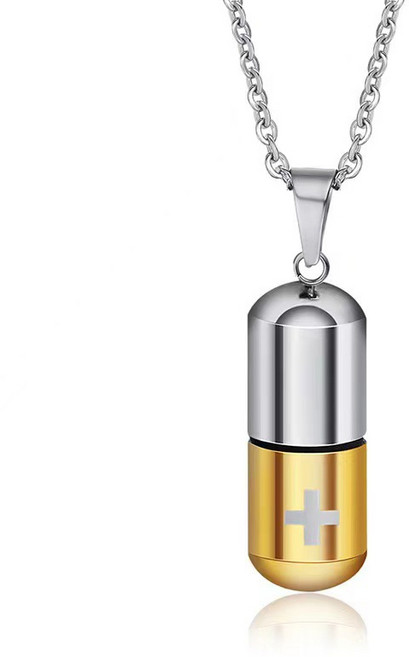 영아스토아 니트로글리세린 알약목걸이 심근경색 비상약 케이스, 골드