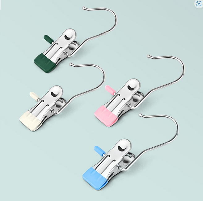 외집게 후크 옷걸이 치마 바지 모자 다용도집게 5세트, 5개, 흰색