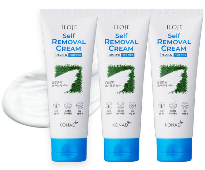 (1+1+1)아이로제 셀프 제모크림100ml X 3개 + 알로에 수딩젤300ml + 물티슈 /10분 왁싱크림/제모제/겨드랑이 팔 다리